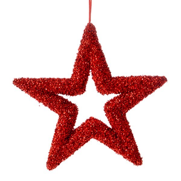 Χριστουγεννιάτικο Αστέρι Οροφής - Βιτρίνας, Κόκκινο (23cm)